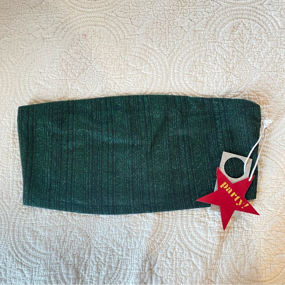 NWT Paperoc green glitter tube top size xl